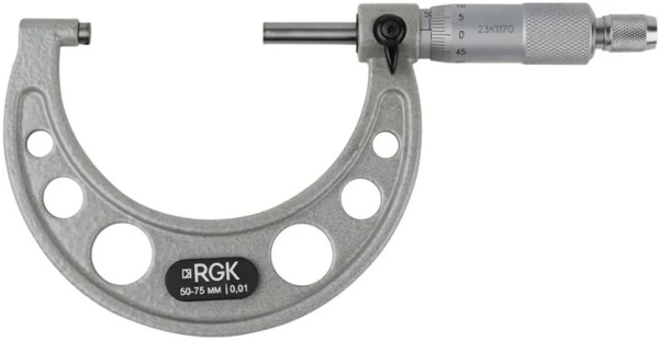 Изображение товара Микрометр RGK MРM-75 - точный измерительный инструмент до 75 мм