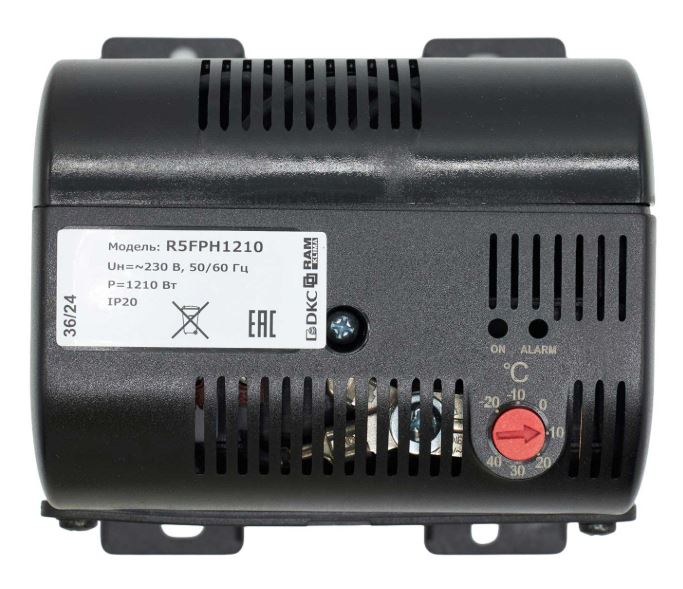 

Обогреватель с вентилятором DKC R5FPH1210 в пластиковом кожухе 1200 Вт, встроенный термостат, 230 В, "RAM Klima", R5FPH1210