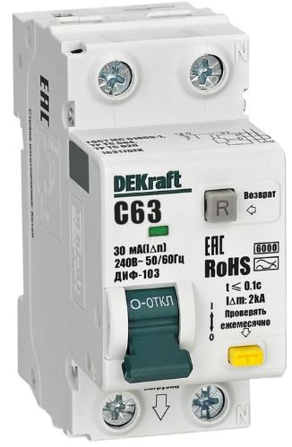 Изображение товара Автомат DEKraft 16317DEK для электросетей, надежная защита, 16А