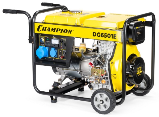 

Генератор дизельный CHAMPION DG6501E (5/5,5кВт 8,9лс 12,5л 99кг 1,7л/ч 12V эл.старт колеса счетчик), DG6501E