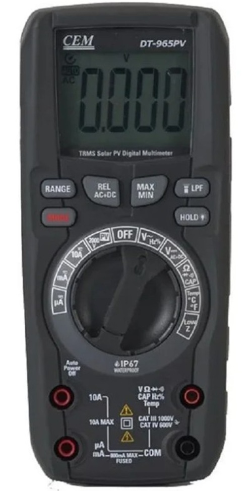 

Мультиметр CEM DT-965PV CEM 685569 для фотоэлектрических установок, DT-965PV