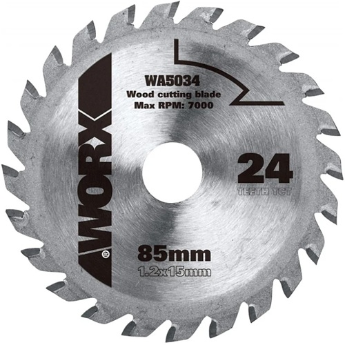 

Диск пильный Worx WA5034 твердосплавный, 24Т ТСТ 85x1,2x15 мм, WA5034