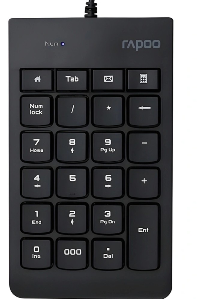 

Клавиатура Rapoo K10 проводная цифровая черная, K10