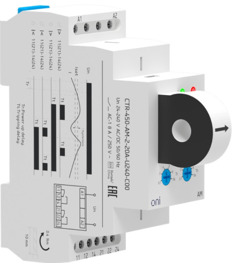 Изображение товара Реле контроля тока ONI CTR-450-AM-2-20A-U240-C00
