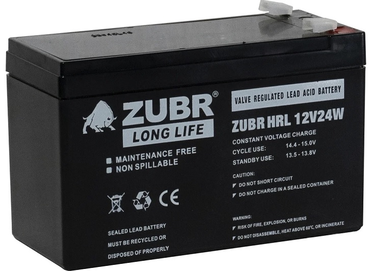 

Батарея ZUBR HRL12-24W(ZUBR) 12V6Ah (151х65х94), HRL12-24W(ZUBR)