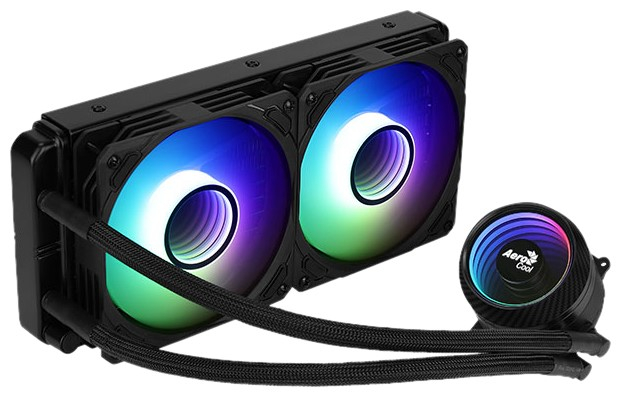 

Система охлаждения жидкостная AeroCool Mirage L240 BK 4710562755992 LGA2066/2011/1200/115x/775/AM4/AM3+/AM3/AM2+/AM2/FM2/FM1 (Al+Cu, 2*120mm, 600-1800, Mirage L240 BK
