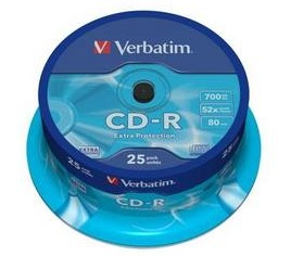 

Диск CD-R Verbatim 43432 700МБ, 80 мин., 52x, 25 шт, Cake Box, DL, 43432