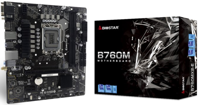 

Материнская плата mATX Biostar B760MX2-E (LGA1700, B760, 2*DDR5, PCIe, M.2, 4*SATA RAID, USB 2.0, USB 3.2, VGA, HDMI), B760MX2-E