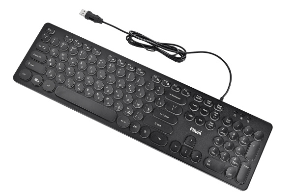 Изображение товара Проводная мембранная клавиатура Filum FL-KB30-BK с подсветкой и цифровым блоком