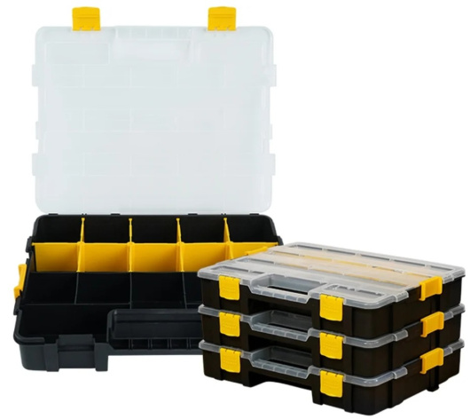 Изображение товара Deli DL432062 Органайзер для инструментов из пластика желто черный
