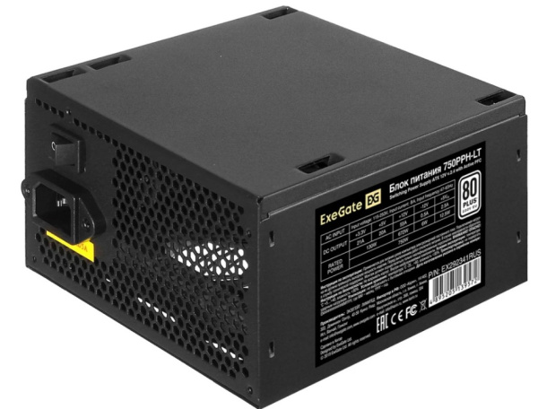 Изображение товара Блок питания Exegate 750PPH-LT-S-OEM 750 Вт сертификация 80 Plus