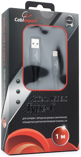 Изображение товара USB кабель Cablexpert CC-P-USBC03Bk-1M с высокой пропускной способностью