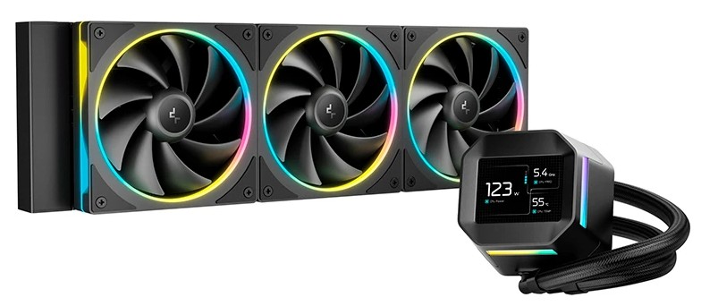 

Система охлаждения жидкостная Deepcool LM360 LGA1851/1700/1200/115X/AM5/AM4 (300W, 3*120mm, 400-2400rpm, 66.23CFM, 36.07dBa), LM360