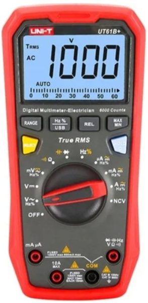 Изображение товара Мультиметр UNI-T UT61B+ профессиональный TRUE RMS с подсветкой дисплея и автоматическим диапазоном