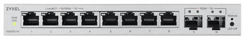 

Коммутатор ZYXEL GS1200-10v3 Web Smart L2, 8xGE, 2xSFP, настольный, бесшумный, GS1200-10v3