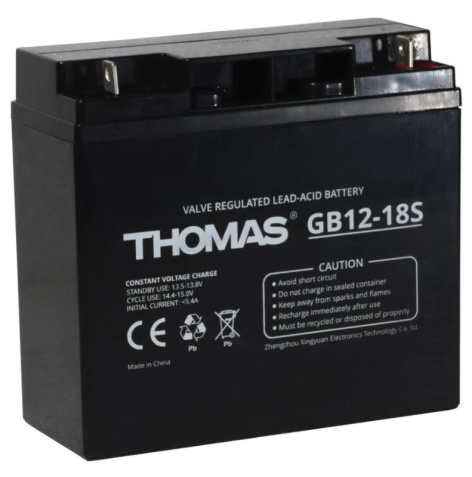 Изображение товара Батарея Thomas GB12-18S - надежное аккумуляторное решение для техники