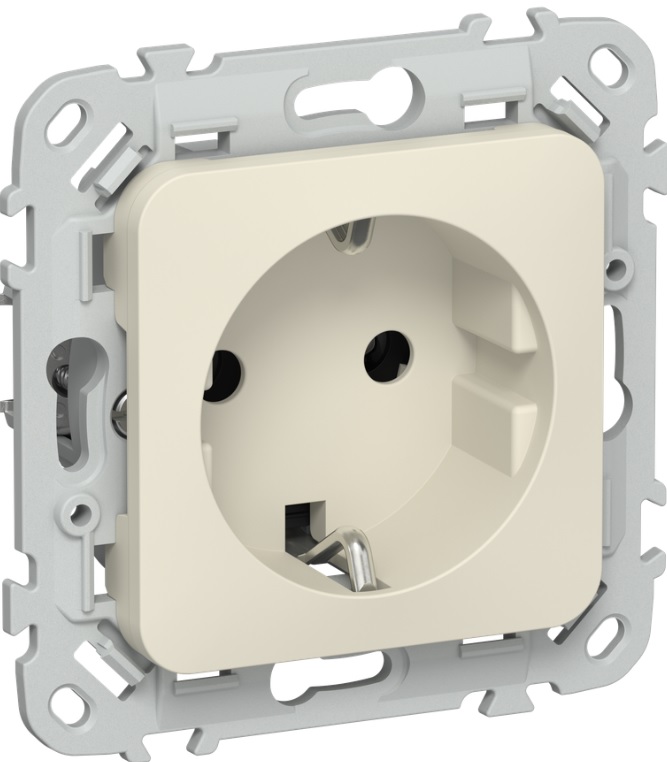 

Розетка с заземлением IEK FI-R11-16-1-K86 FLITE без защитных шторок безвинтовое крепление 16А РС11-1-ФлСл сливочный, FI-R11-16-1-K86