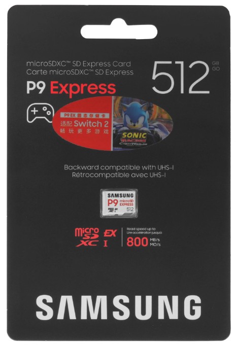 

Карта памяти MicroSDXC 512GB Samsung MB-MK512T/WW SD7.1, Gen3x1 for Nintendo Switch 2, MB-MK512T/WW