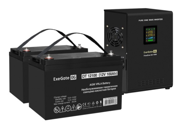 Изображение товара ИБП Exegate FineSine SX-1000.LCD.AVR.2SH Tower мощность 1000 ВА