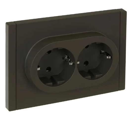 

Розетка двухместная с заземлением IEK FP-R24-16-1-K03 FORTE&PIANO с защитными шторками б/к 16А FP323 серый, FP-R24-16-1-K03
