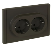 фото Розетка двухместная с заземлением  IEK FP-R24-16-1-K03