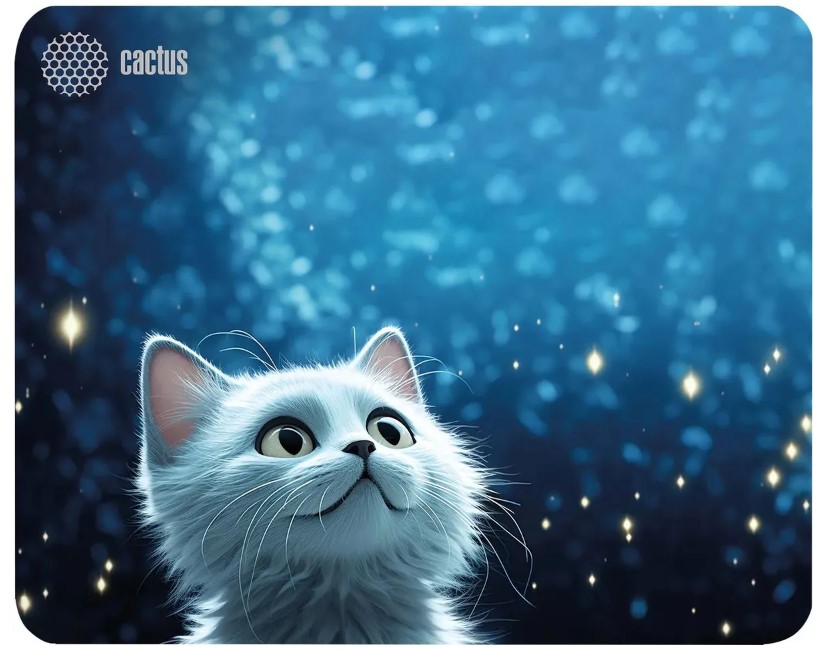 

Коврик для мыши Cactus CS-MP-D11M White Cat 300x250x3мм, CS-MP-D11M