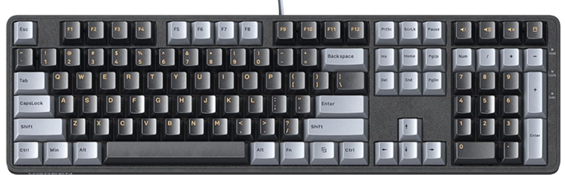 

Клавиатура UGREEN KU103 35214_ USB Wired Mechanical Keyboard RU. длина кабеля: 1,6м. цвет: черный, KU103