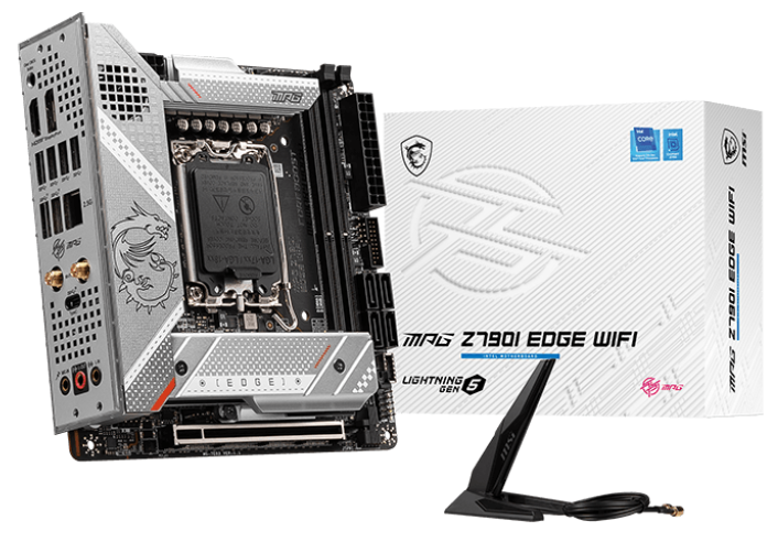 

Материнская плата mini-ITX MSI MPG Z790I EDGE WIFI (LGA1700, Z790, 2*DDR5 (8000), 4*SATA 6G RAID, M.2, PCIE, 2.5Glan, WiFi, BT, HDMI, DP, USB Type-C,, MPG Z790I EDGE WIFI