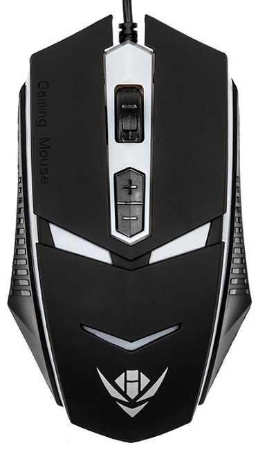 Мышь Nakatomi MOG-02U черная, USB, 4кнопки+колесо, 7-ми цветная подсветка