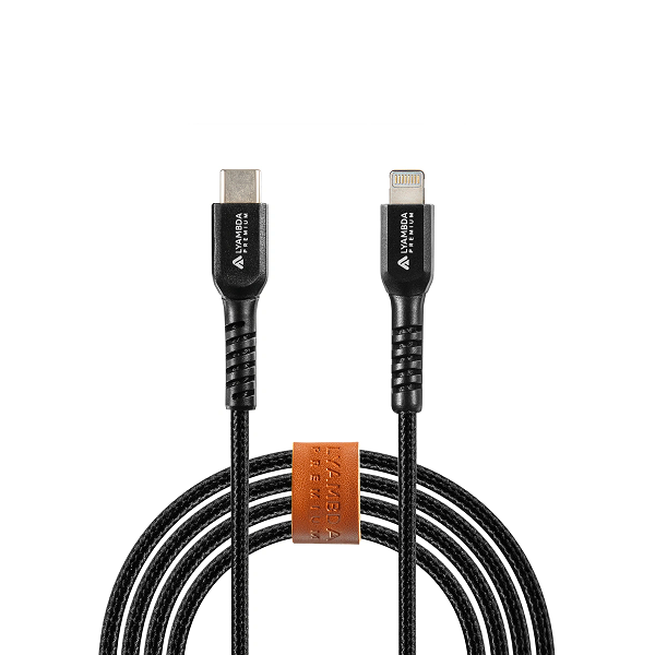 

Кабель интерфейсный Lyambda LCLm10-BK MFI, Type-C(m)/Lightning(m), 3A, 1м, чёрный, LCLm10-BK