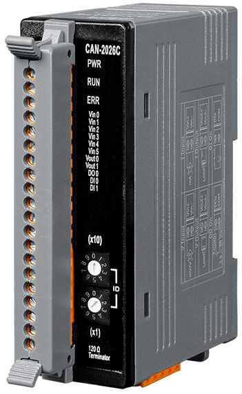 

Модуль ICP DAS CAN-2026C CR CANopen slave module with 6-channel AI, 2-channel AO, 1-channel DO and 2-channel, CAN-2026C CR