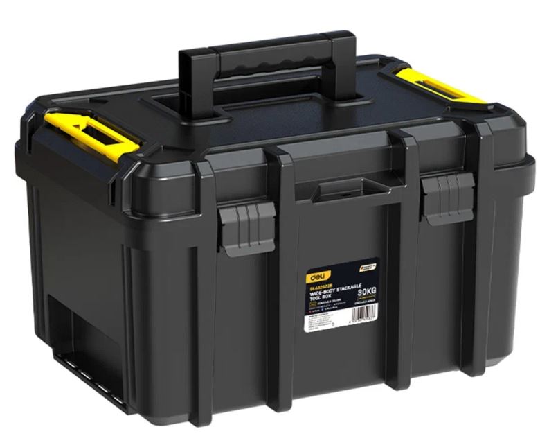 

Ящик для инструментов Deli DL432522B модульный противоударный внешние размеры 440х330х264мм, внутренние размеры 410х280х200мм, металлические замки, DL432522B