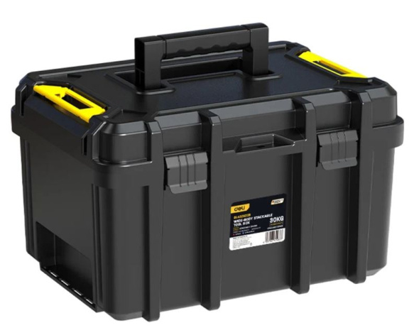 Изображение товара Ящик для инструментов Deli DL432522B пластиковый с отделами и ручкой