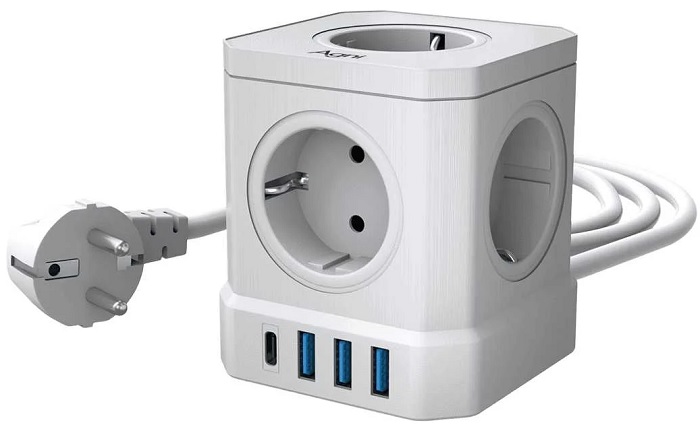 

Сетевой фильтр AGNI TP-VE4U5E-C-5m-white 5 розеток, 16А, 4000Вт, 220-250В, 5 м, 3x1,5mm2, 3*USB, Type-C, белый, TP-VE4U5E-C-5m-white