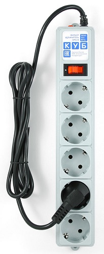 

Сетевой фильтр Power Cube SPG-B-15 5 м, 5 розеток, серый (1000396668), SPG-B-15