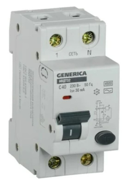 Изображение товара Автомат дифференциальный GENERICA MAD25-5-040-C-30