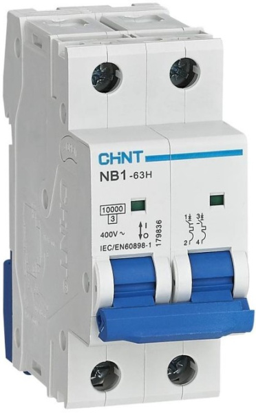 Изображение товара Автоматический выключатель CHINT серии NB1-63H 32А 400В IP20 защита сети