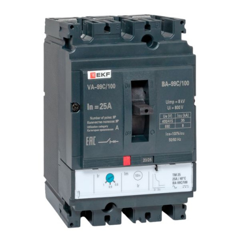 фото Автоматический выключатель в литом корпусе  EKF mccb99C-100-25 в Красноярске
