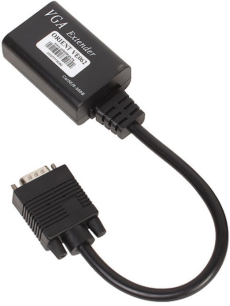 

Удлинитель ORIENT VE062 VGA extender, удлинитель до 60 м по витой паре, Full HD 1080p, подключается 1 кабель UTP Cat5e/6, не требуется внешнее питание, VE062