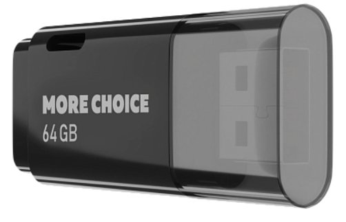 

Накопитель USB 2.0 64GB More Choice MF64 Black, MF64