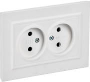 фото Розетка двухместная без заземления  IEK BR-R20-10-K91-F
