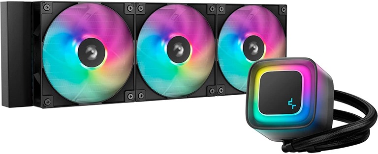 

Система охлаждения жидкостная Deepcool LE360 V2 LGA1851/1700/1200/115X/AM5/AM4 (3*120mm ARGB fan, TDP 300W, 500-2100rpm, 75.89CFM, 31.6dBA, 4-pin PWM), LE360 V2