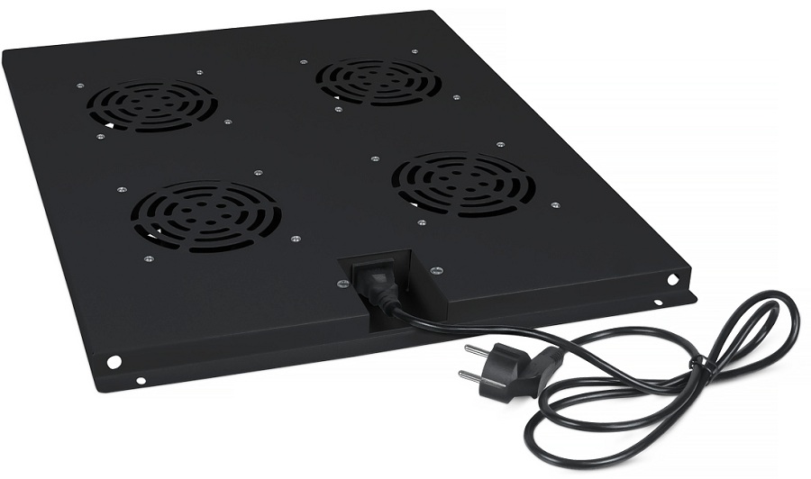

Вентиляторный модуль Cabeus TRAY-80-BK с 4-я вентиляторами для установки в напольные шкафы серии SH-05C, ND-05C глубиной 800мм, цвет черный (RAL 9004), TRAY-80-BK