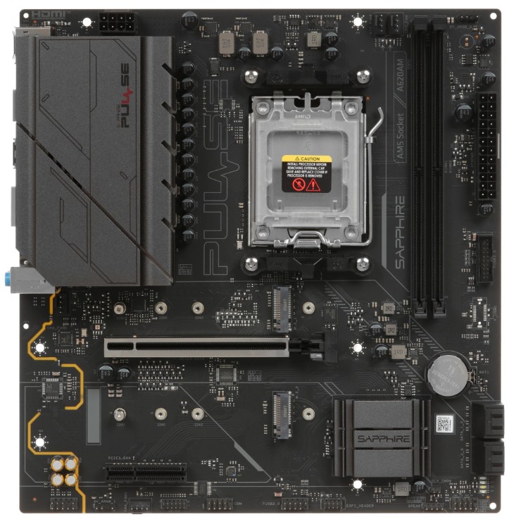 

Материнская плата mATX Sapphire A620AM PULSE 52118-03-40G (AM5, AMD A620, 2*DDR5, PCIe, 2*M.2, 4*USB 3.2, 6*USB2.0, 4*SATA, DP, HDMI), A620AM PULSE
