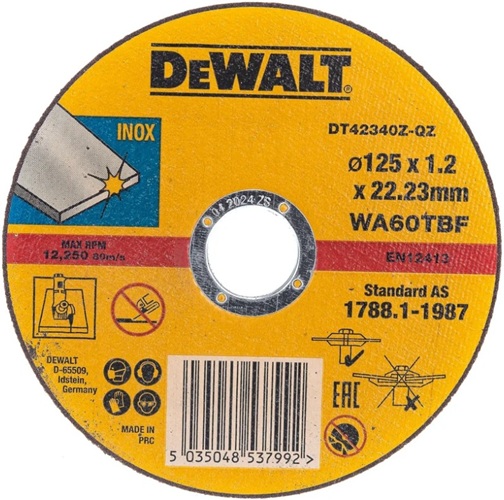 

Диск отрезной DeWALT DT42340Z п/мет. INDUSTRIAL, 125x1.2мм, DT42340Z