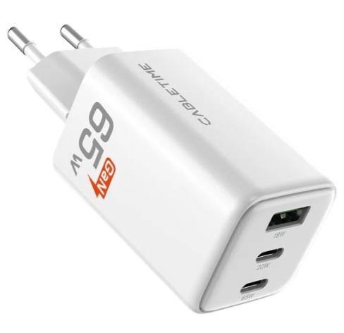 Изображение товара Зарядное устройство CABLETIME CT-GAN65A-PW 65 Вт GaN PD