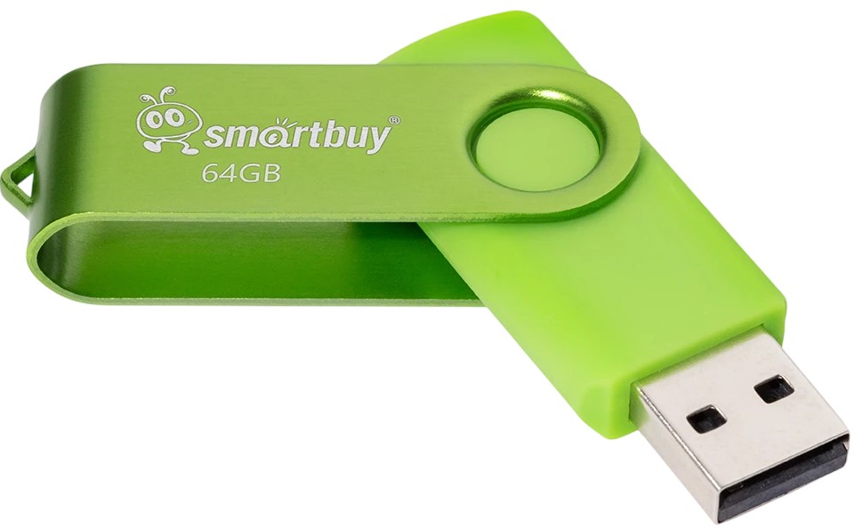 

Накопитель USB 2.0 64GB SmartBuy Twist SB064GB2TWAG зелёный, Twist