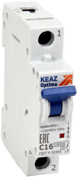 Изображение товара Автоматический выключатель КЭАЗ 249245 1 полюс, 10 кА, IP20, 230 В