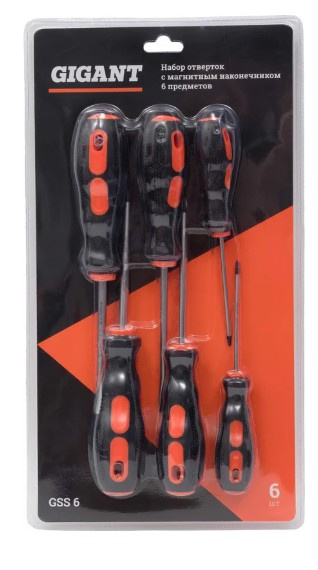 Изображение товара Набор отверток Gigant GSS 6 - универсальный инструмент для домашнего и профессионального использова