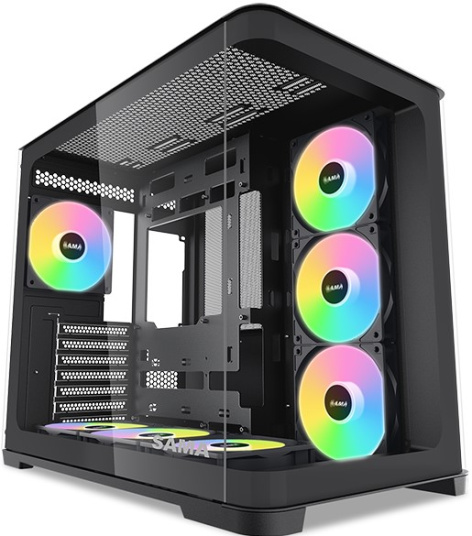 Изображение товара Корпус для компьютера SAMA V60 Mid Tower стеклянный черный универсальный